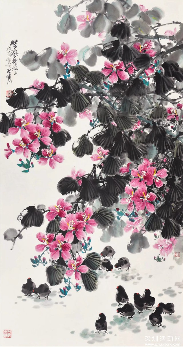 李文秀 《紫气东来》 198cm x 98cm 纸本水墨 2018年